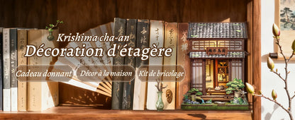 Wooden Model with book nook kit – with LED lights on