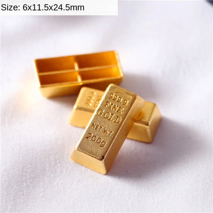 Mini Gold Bar & Coin Set – 5pcs Dollhouse Props