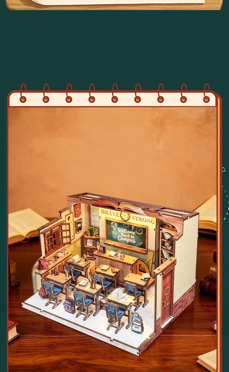 Wooden the Classroom Miniature Student Days 3d wooden puzzle – view 20