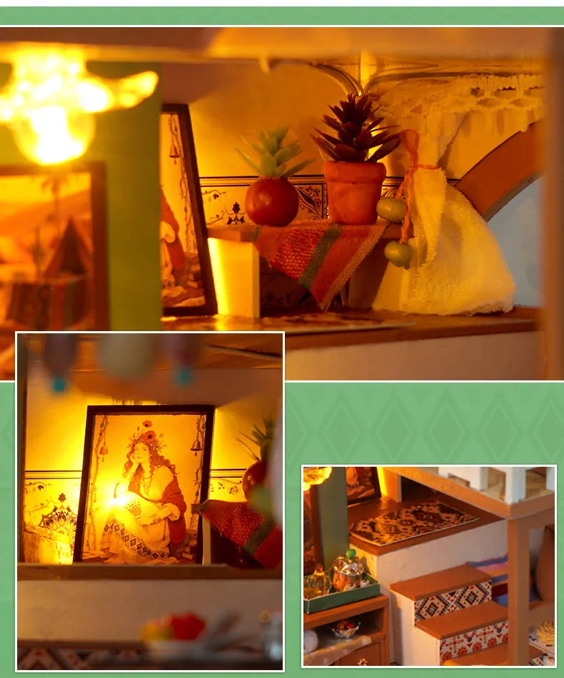 Wooden Bohemian Loft Miniature LED 3d wooden puzzle – view 34