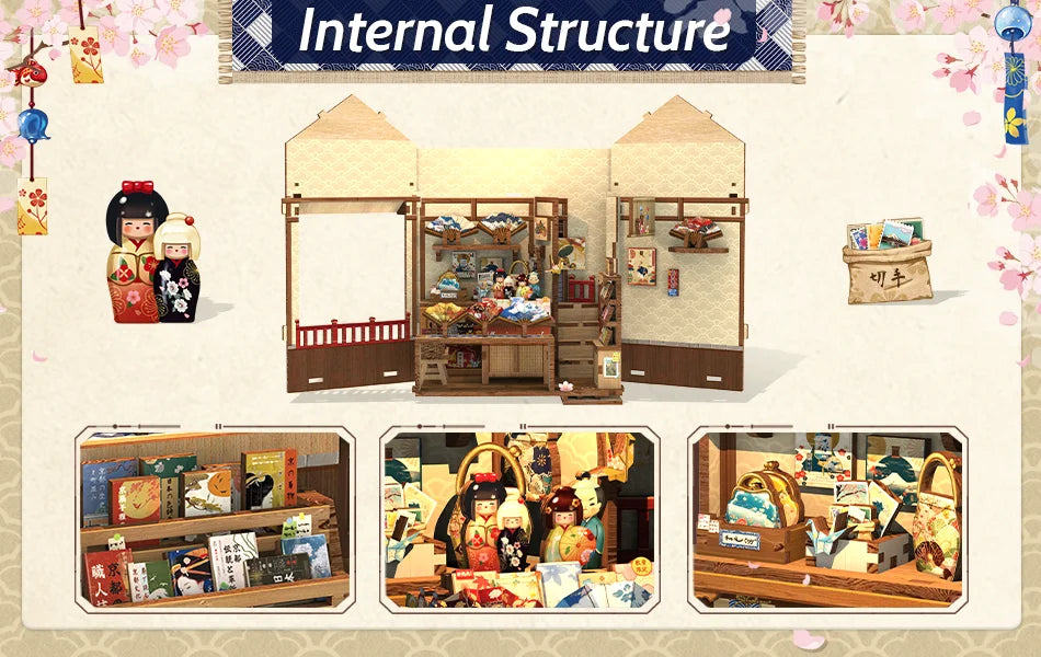 Miniature Bookshelf Insert Wooden book nook kit – display setup