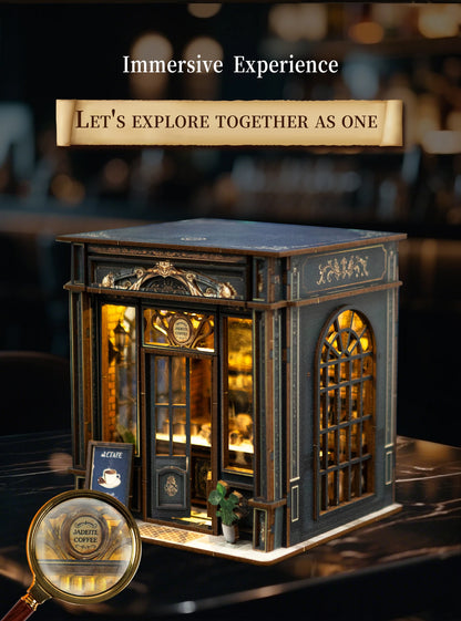 Wooden Green Crystal Coffee Shop Miniature 3d wooden puzzle – view 17