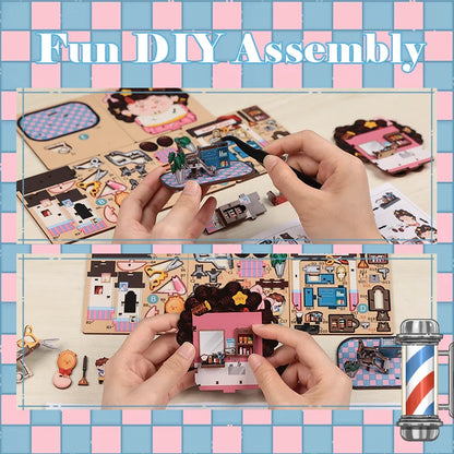 Hair Salon Corner DIY Miniature House Kit - Packaging Contents