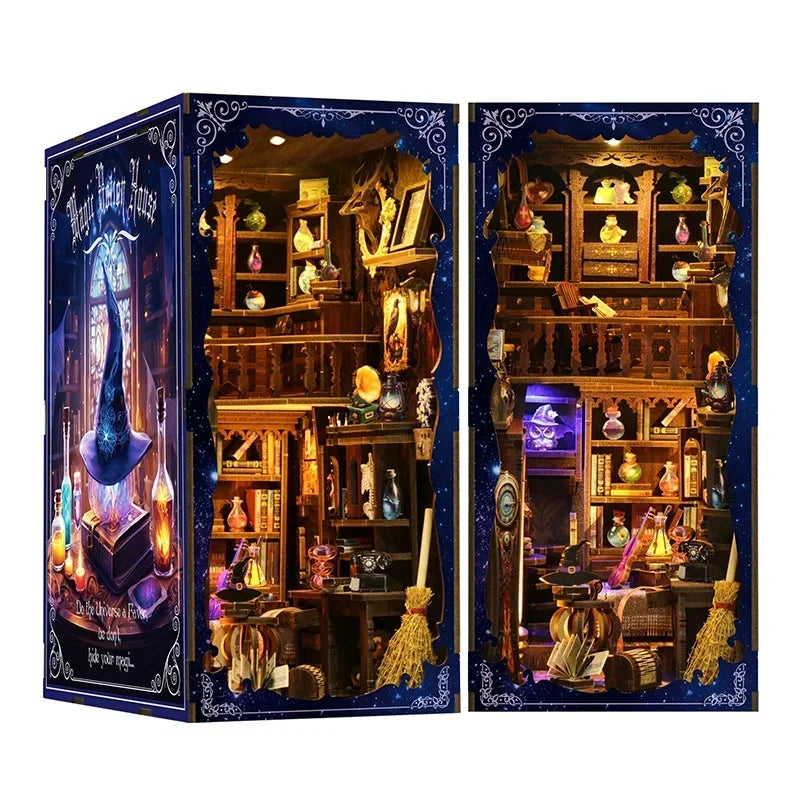 Wooden Shelf Insert Magic Potion House Miniature Model book nook kit – building process