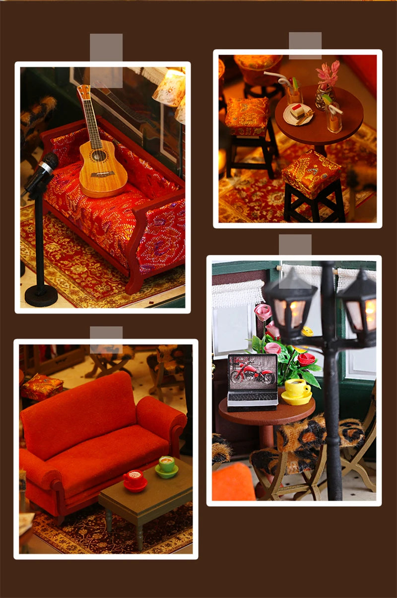 Central Perk Cafe DIY Miniature House Kit - Close-up Details