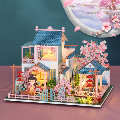 Peach Blossom DIY Casa Dollhouse Kit