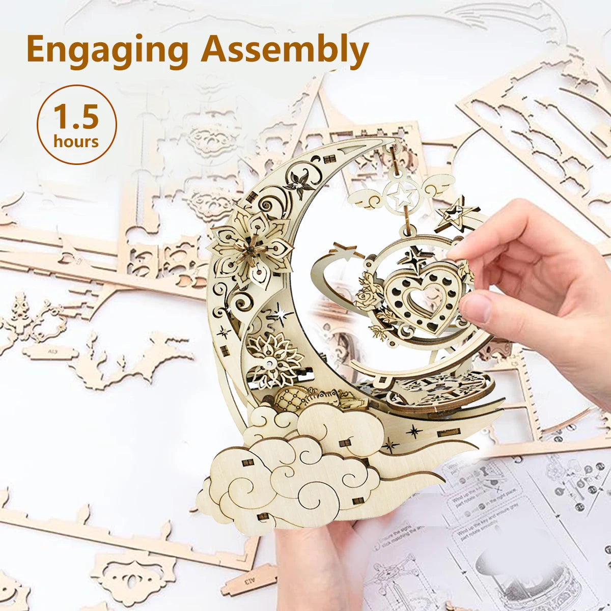 Moon Star Model Rotating 3d wooden puzzle – view 29