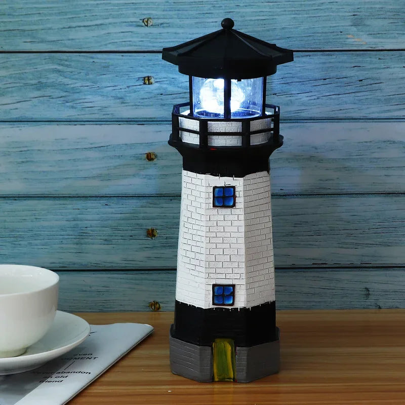 Solar Rotating Lighthouse Decor book nook kit – finished result