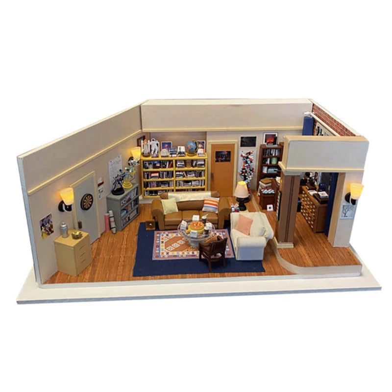 Wooden Joey‘s Apartment Miniature Bookend with book nook kit – packaging and contents