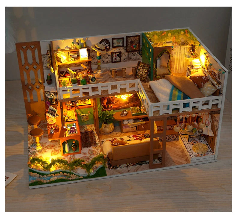 Wooden Bohemian Loft Miniature LED 3d wooden puzzle – view 20