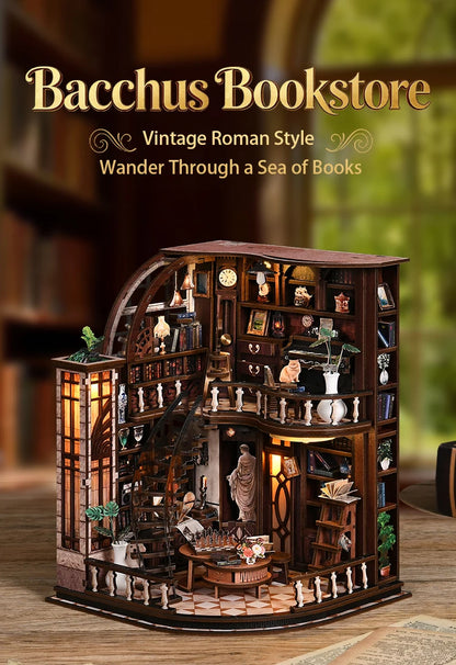 Wooden Miniature Model Bacchus Bookstore 3d wooden puzzle – view 12