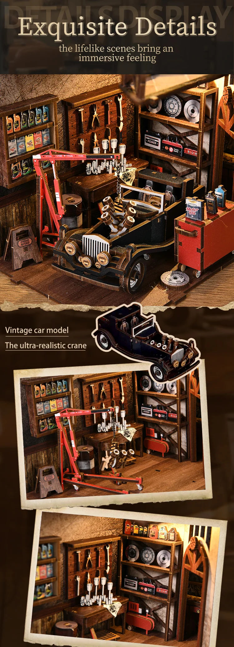 Wooden Shelf Insert Repair Shop book nook kit – building process
