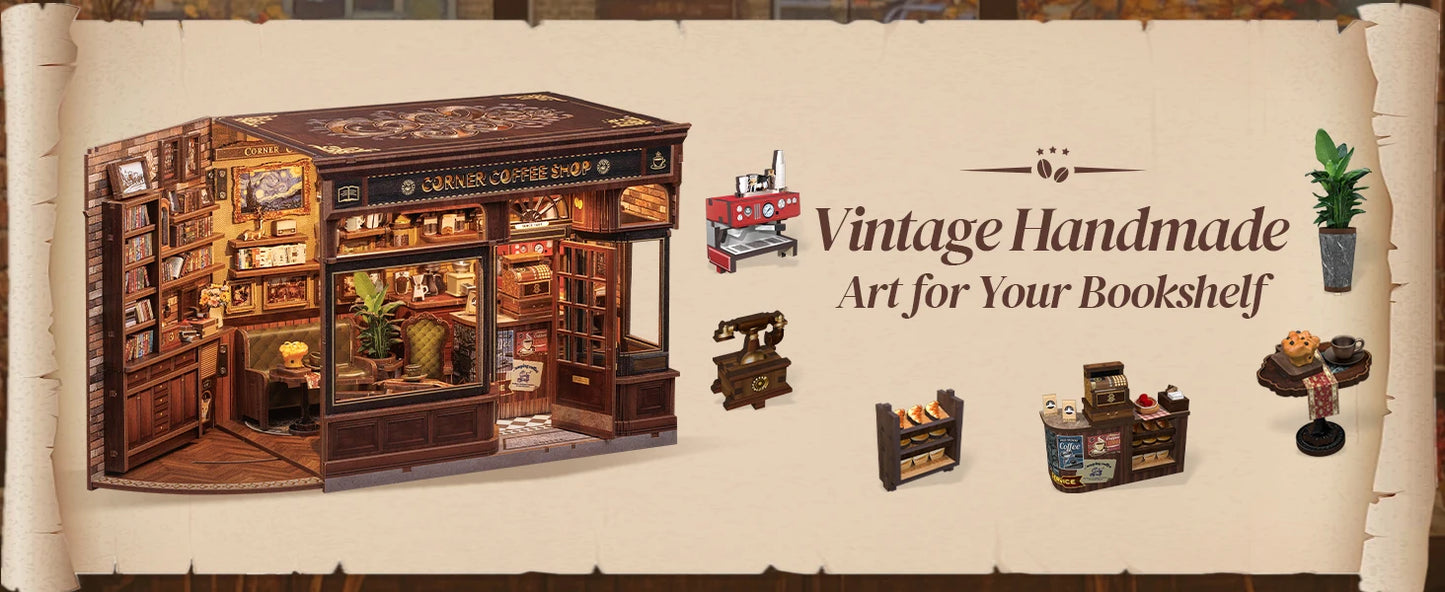 Light Bookshelf Insert book nook kit – packaging and contents