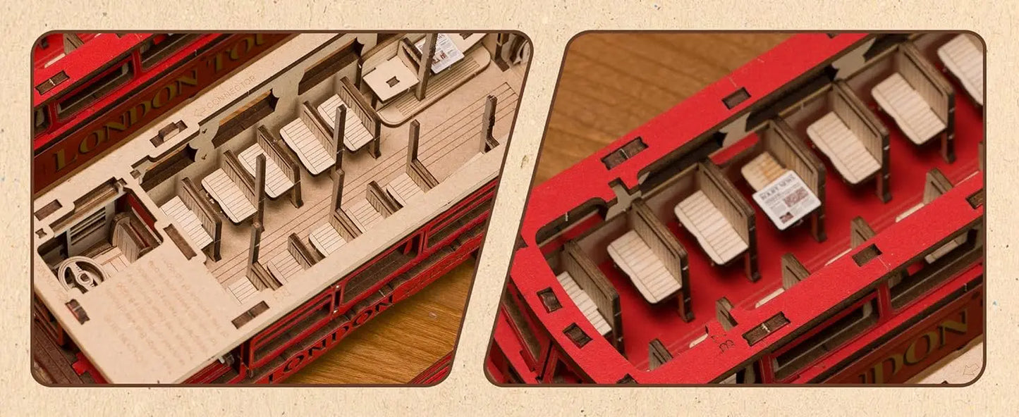 London Tour Bus DIY Miniature House Kit - Size Reference
