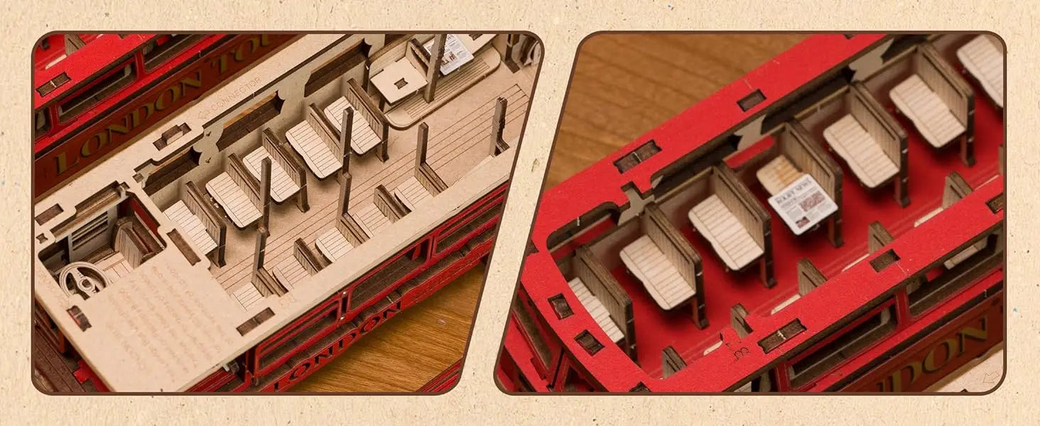 London Tour Bus DIY Miniature House Kit - Size Reference
