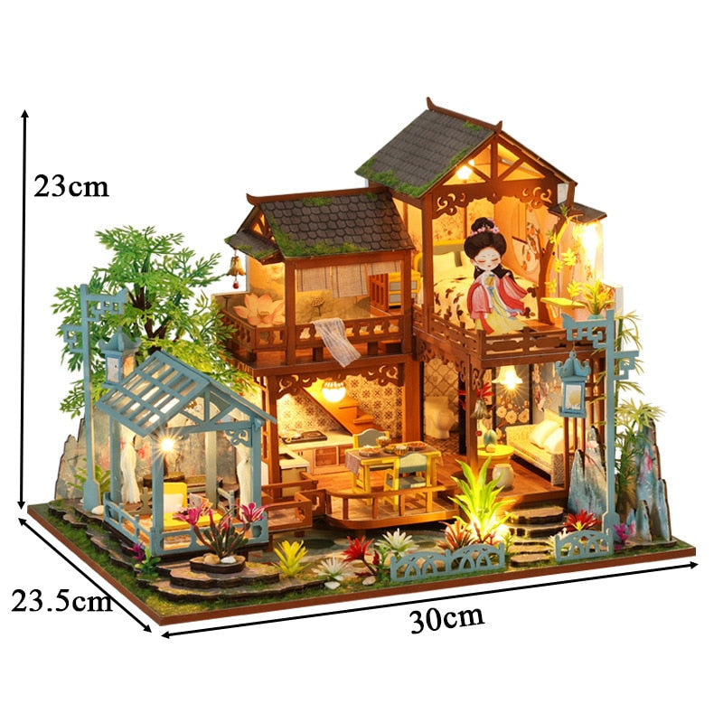 Chinese Ancient Garden Room DIY Dollhouse Kit