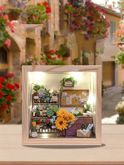 Wooden Sewing Shop Photo Frame Miniature with 3d wooden puzzle – finished result