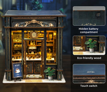 Wooden Green Crystal Coffee Shop Miniature 3d wooden puzzle – view 13