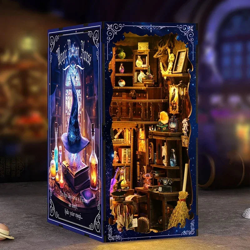 Wooden Shelf Insert Magic Potion House Miniature Model book nook kit – complete kit