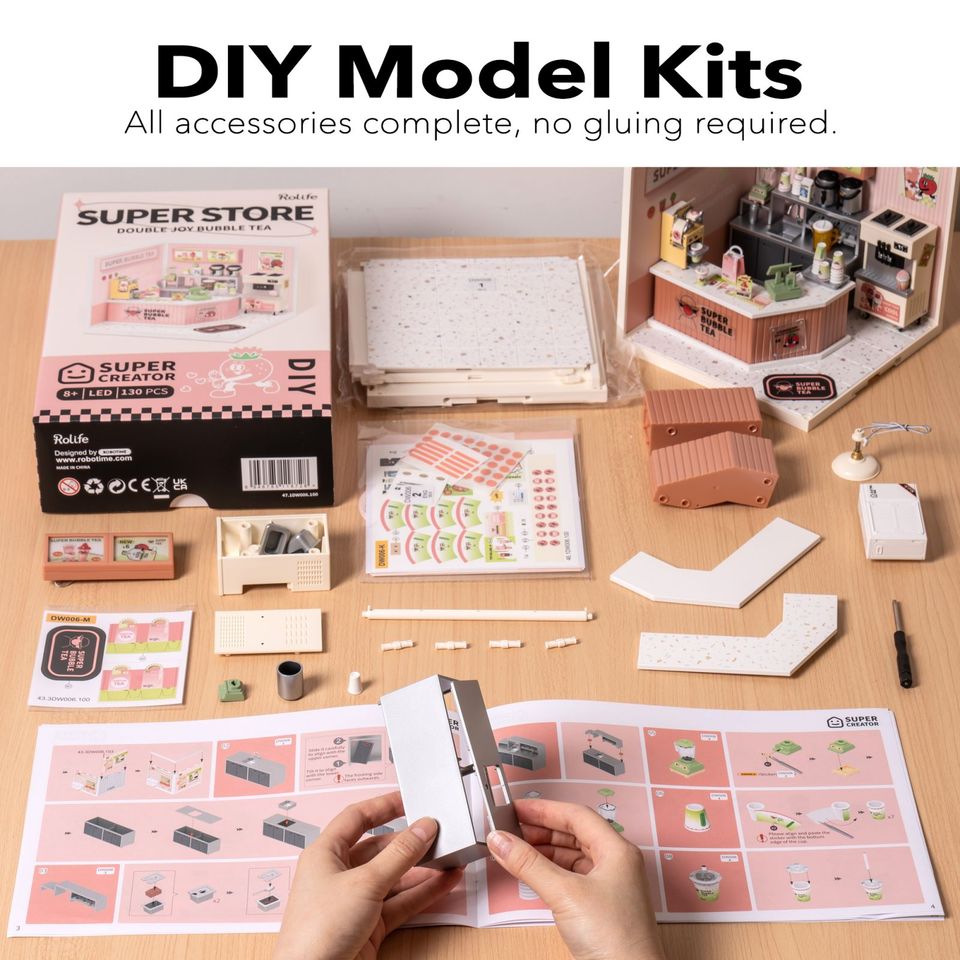 ROBOTIME ROLIFE BUBBLE TEA HOUSE DIY Dollhouse Kit