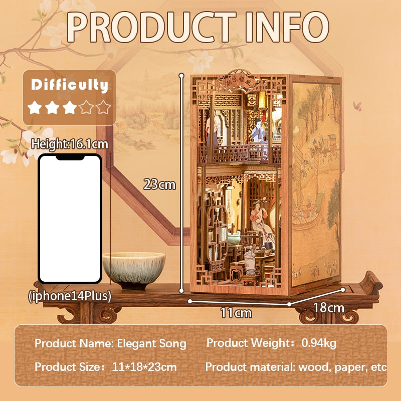 Cutebee Elegant Song DIY Book Nook Kit