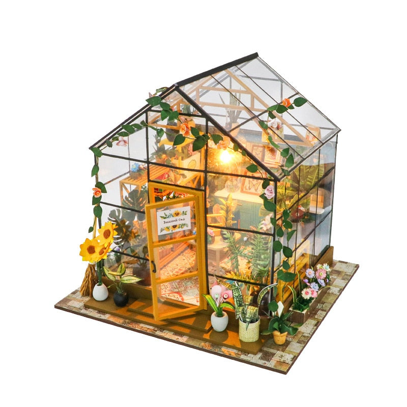 Sunshine Flower House DIY Dollhouse Kit
