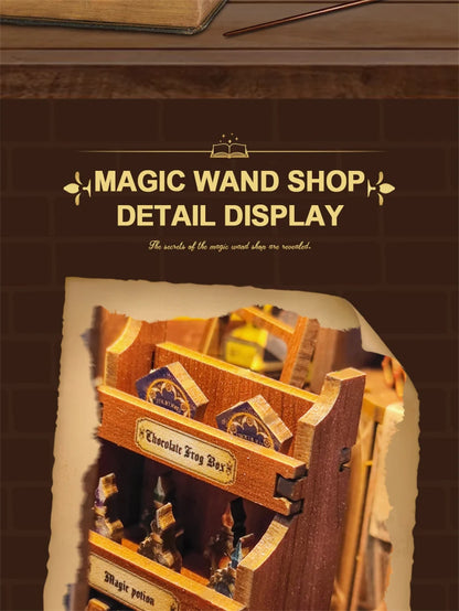 Wizard’s Study DIY Book Nook Kit – Magic Library Miniature for Bookshelf Decor