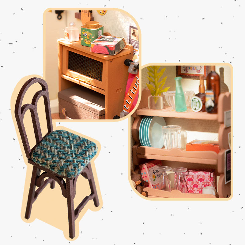 Robotime Rolife Cozy Kitchen DIY Dollhouse Kit