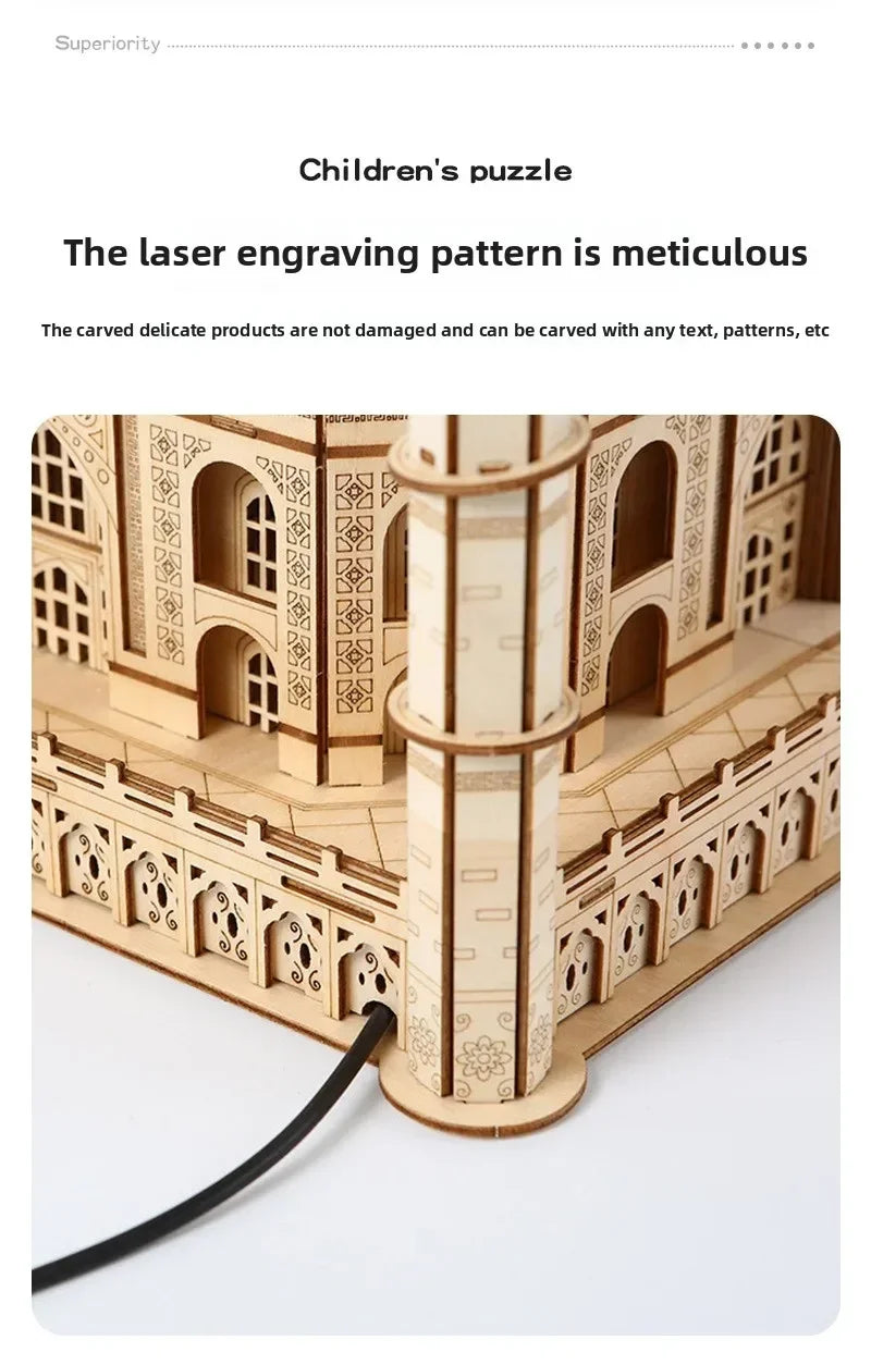 House Royal Castle Taj Mahal 3d wooden puzzle – detailed view