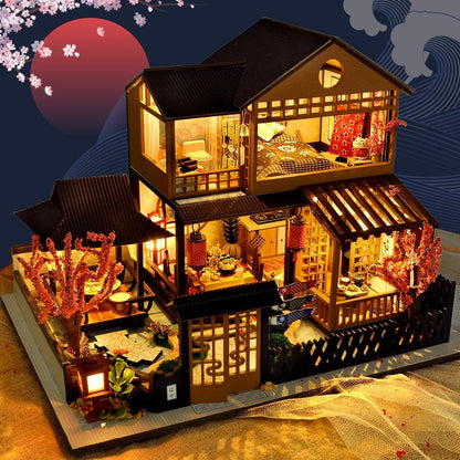 Japanese Greenhouse Garden House DIY Dollhouse Kit