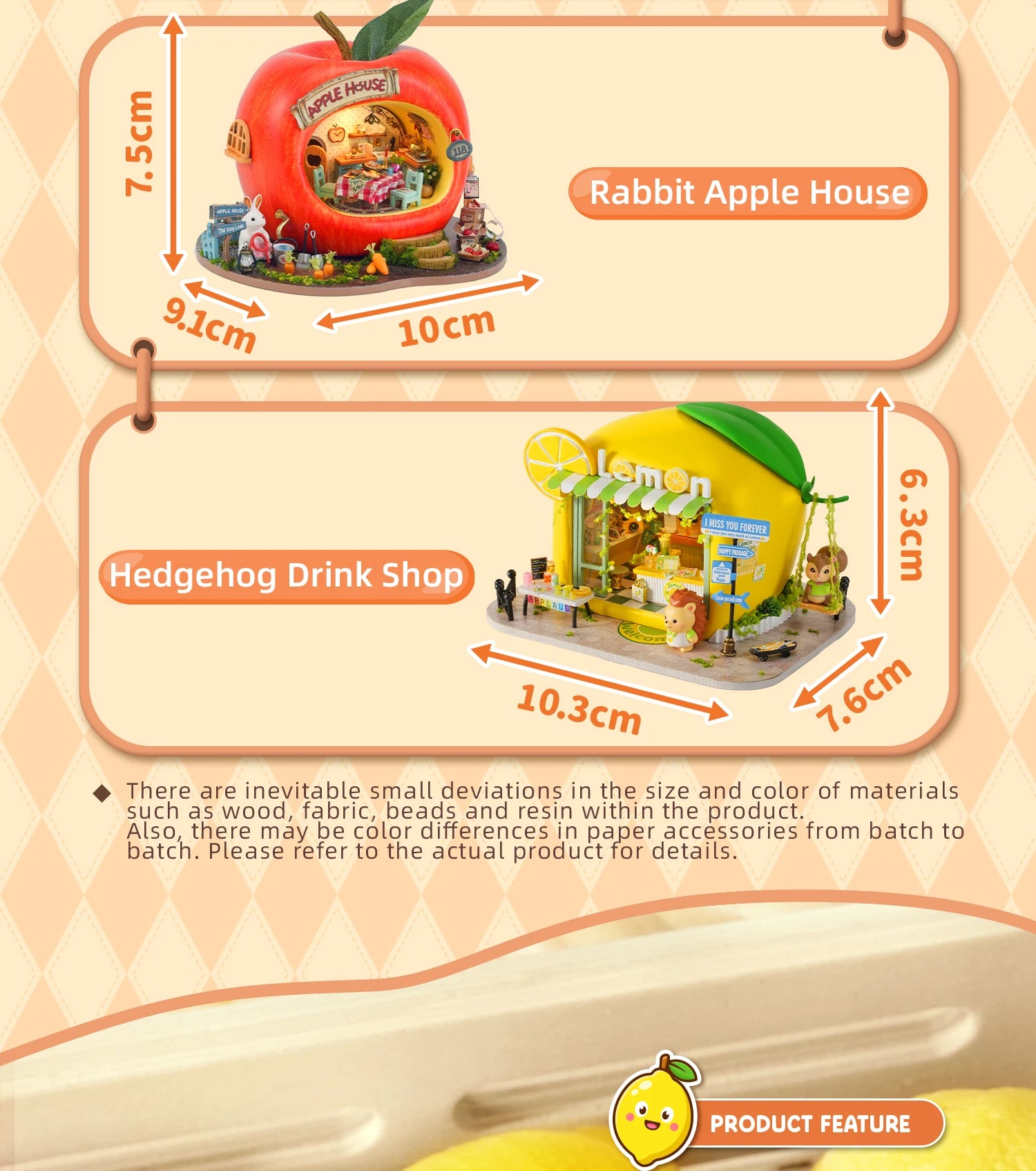 Wooden Miniature Furniture miniature house kit – packaging and contents