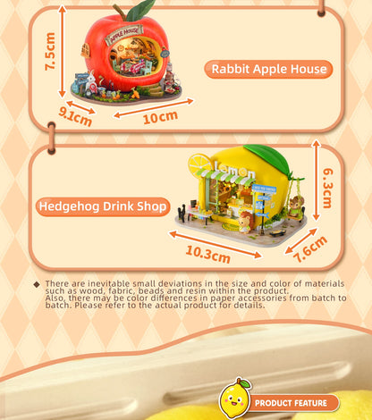 Wooden Miniature Furniture miniature house kit – packaging and contents