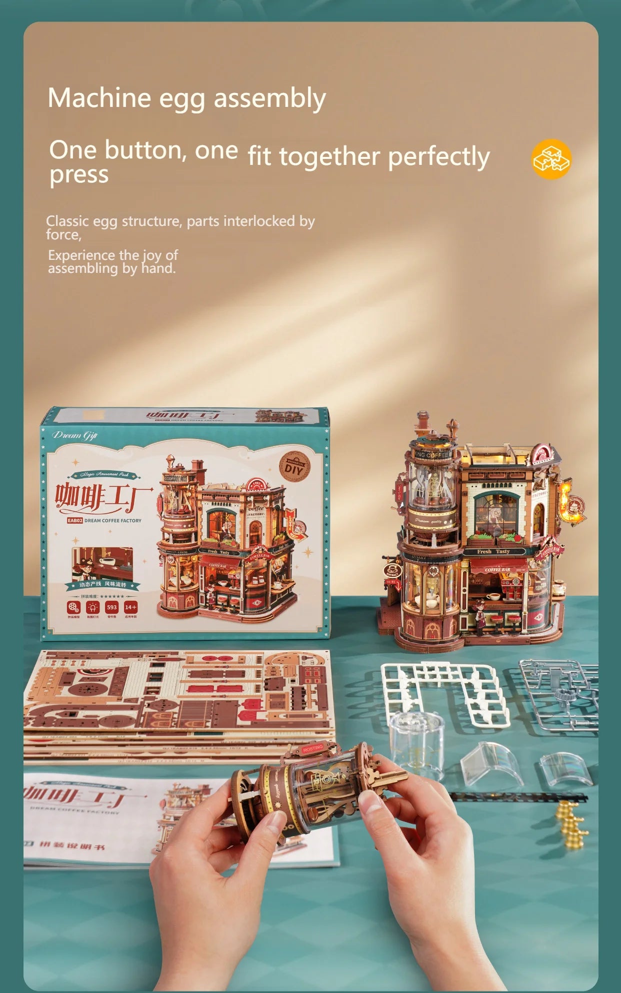 Coffee Factory DIY Miniature House Kit - Building Process