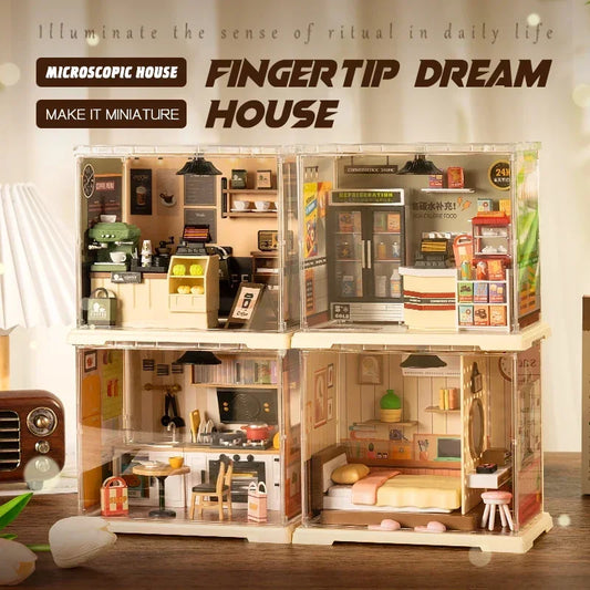 Corner Coffee Shop DIY Miniature House Kit