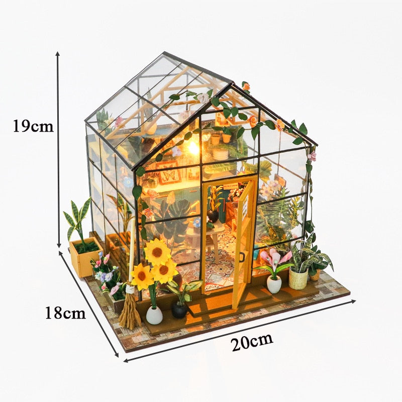 Sunshine Flower House DIY Dollhouse Kit