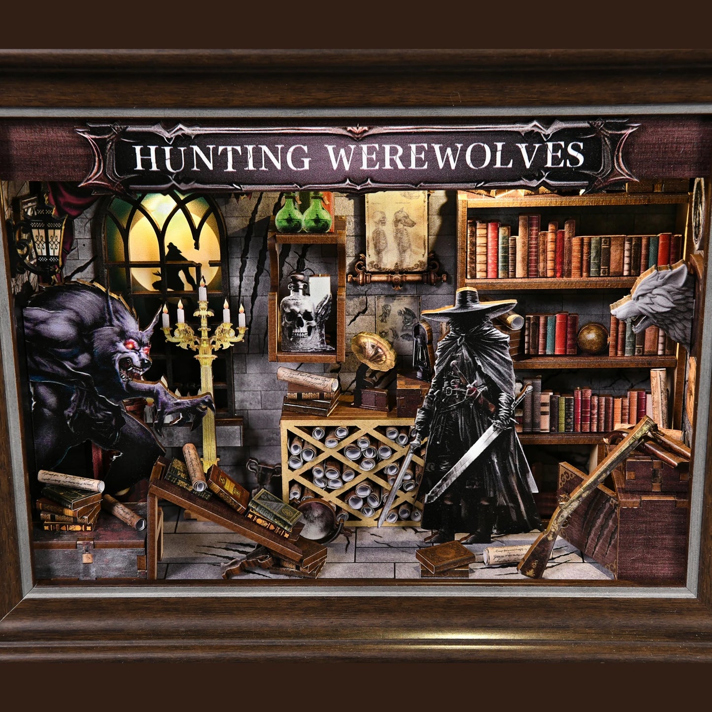 Werewolf Hunter DIY Book Nook Kit - LED Lighting Feature