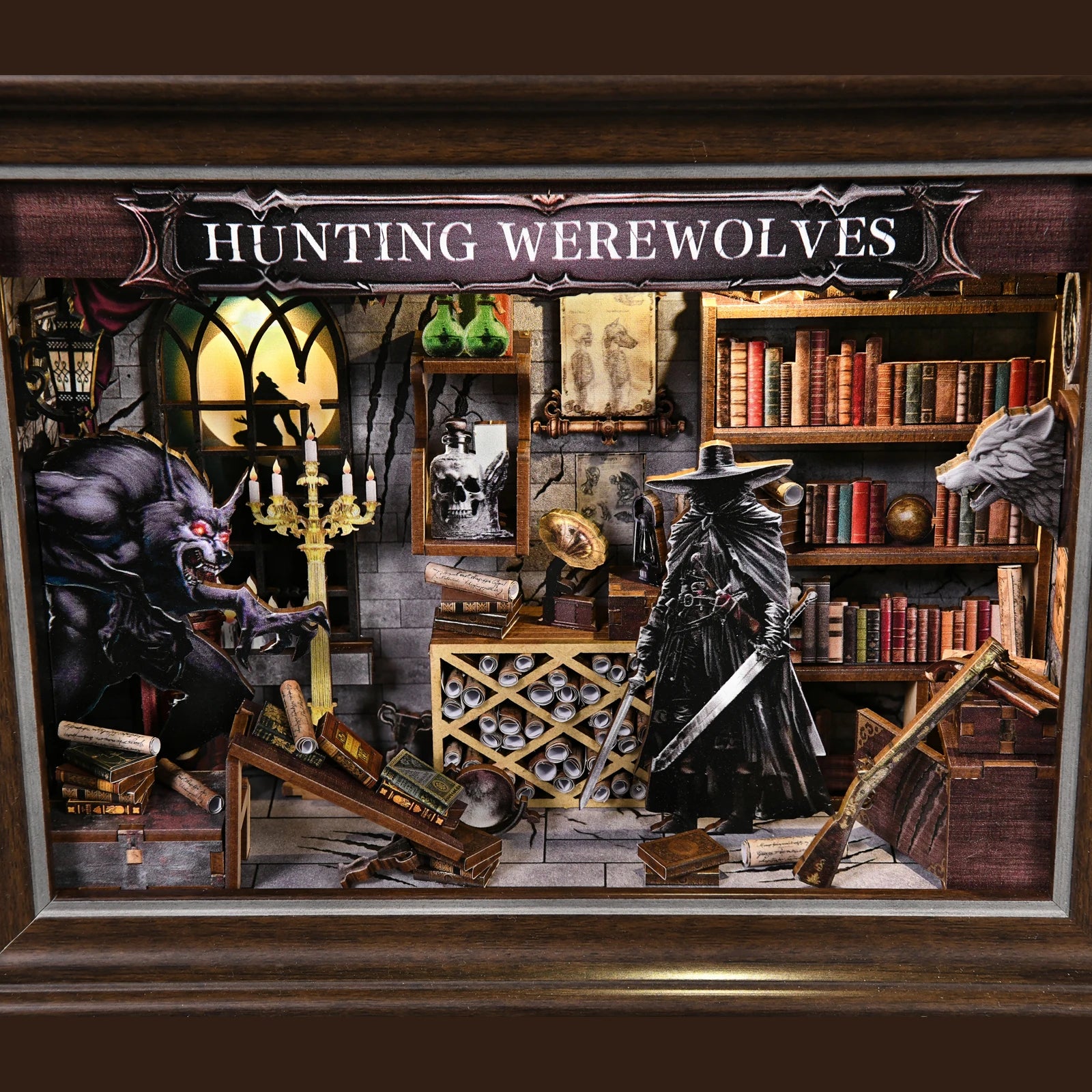 Werewolf Hunter DIY Book Nook Kit - LED Lighting Feature