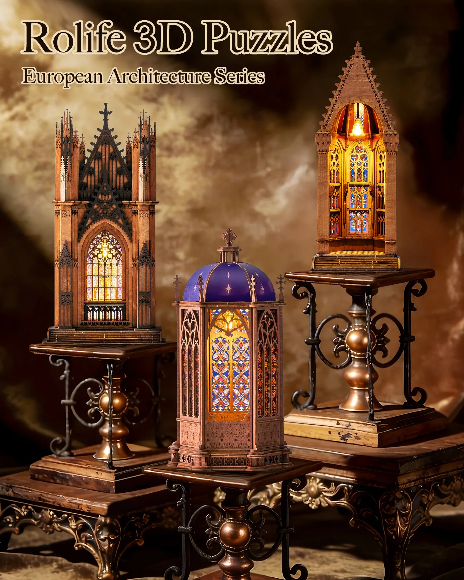 Tg Series Gothic Architecture Building 3 book nook kit by Robotime Rolife – complete kit