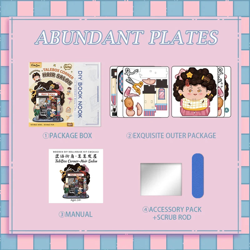 Hair Salon Corner DIY Miniature House Kit - Building Process