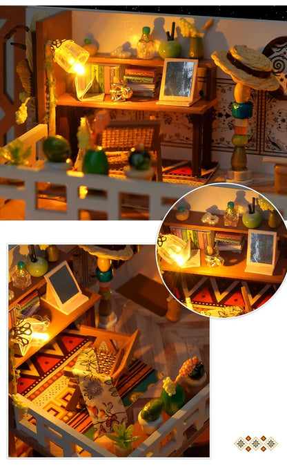 Wooden Bohemian Loft Miniature LED 3d wooden puzzle – view 36