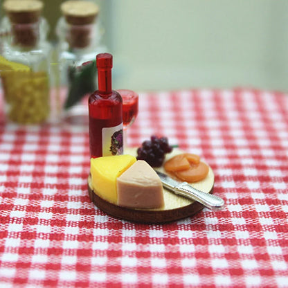 Set di piatti per torta e vino 1:12 Accessorio in miniatura