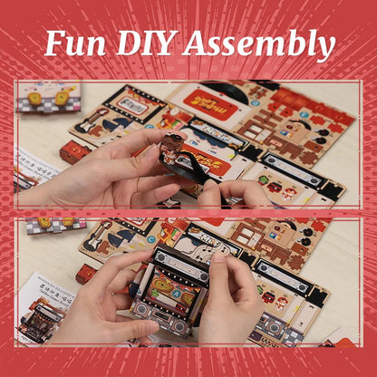 Record Store Corner DIY Miniature House Kit - Finished Display