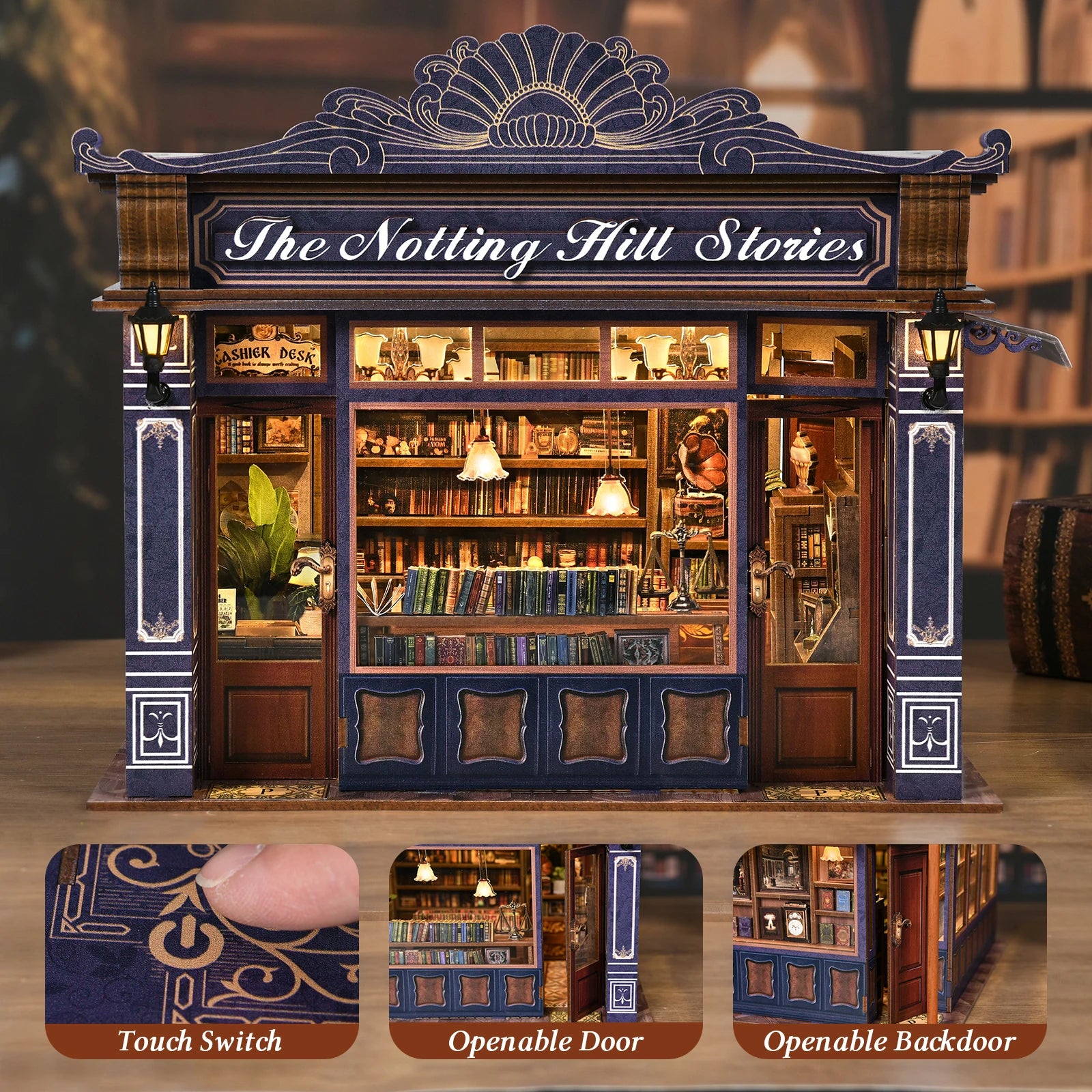Notting Hill Bookshop DIY Book Nook Kit - Detailed View