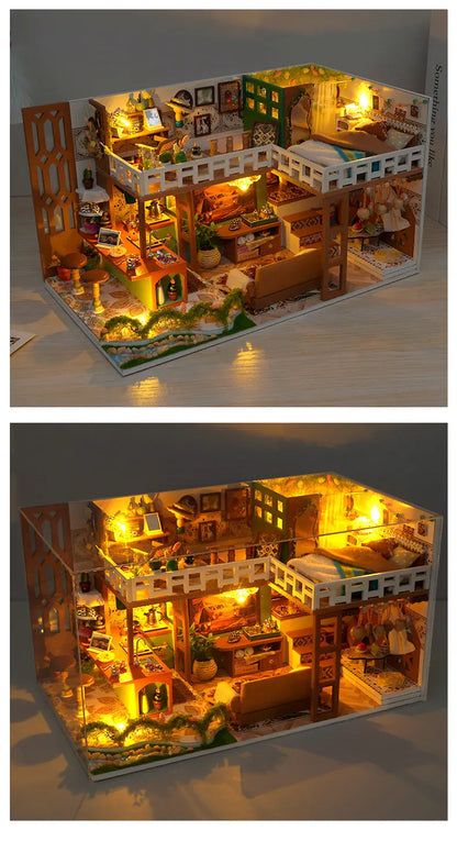 Wooden Bohemian Loft Miniature LED 3d wooden puzzle – view 21