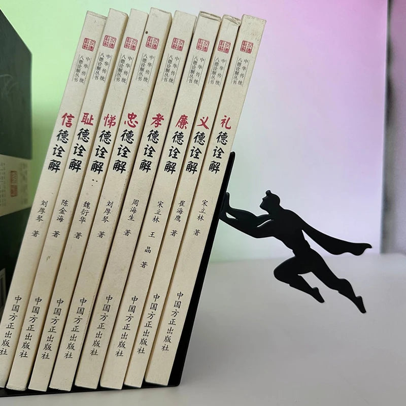 Creative Super Hero Bookshelf Figurine miniature – side angle