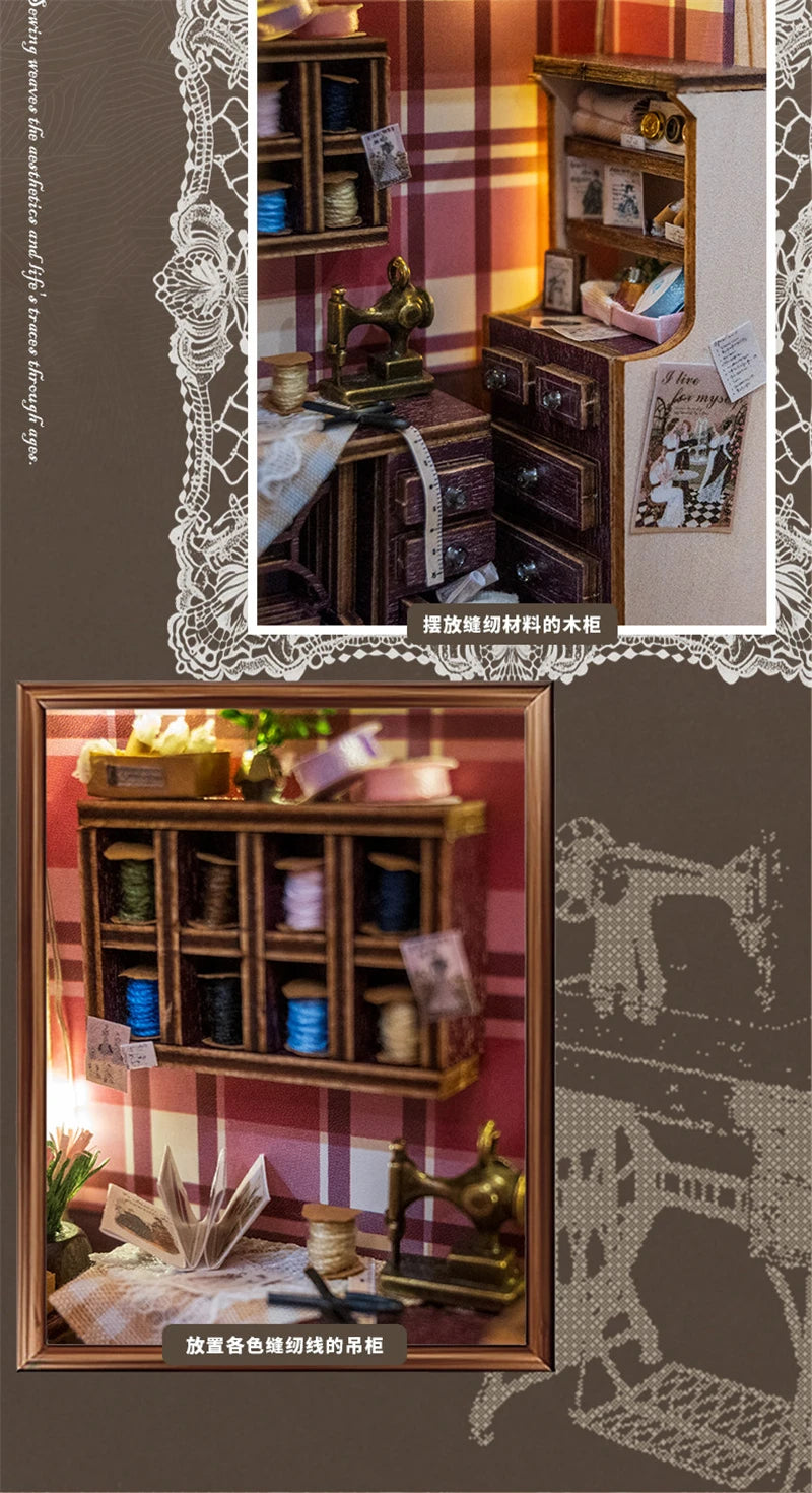 Wooden Sewing Shop Photo Frame Miniature with 3d wooden puzzle – view 13