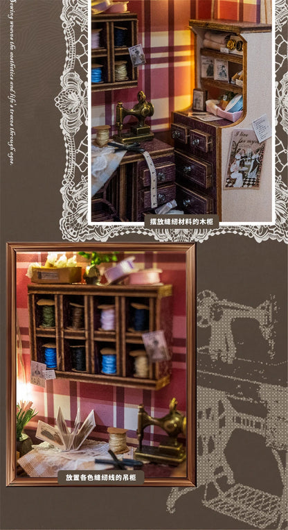 Wooden Sewing Shop Photo Frame Miniature with 3d wooden puzzle – view 13