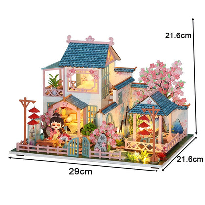 Peach Blossom DIY Casa Dollhouse Kit