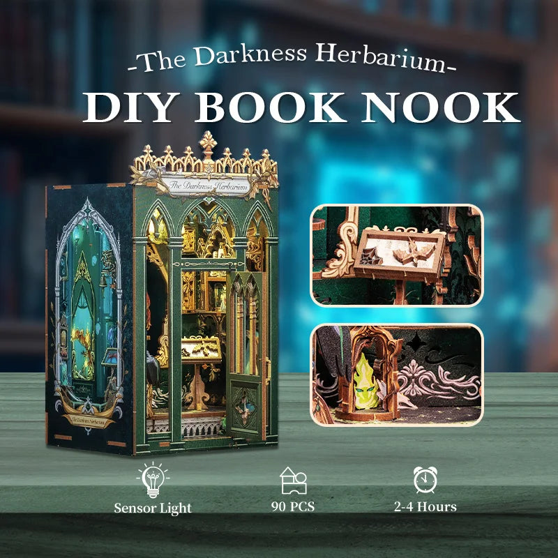 Darkness Herbarium DIY Book Nook Kit - Finished Display