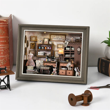 Lily Sewing Shop Miniature with LED Lights